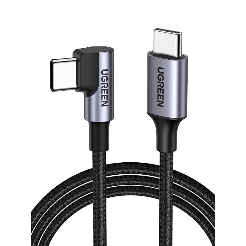 USB-C to Elbow USB-C Cable 2m Nylon Braided 60W