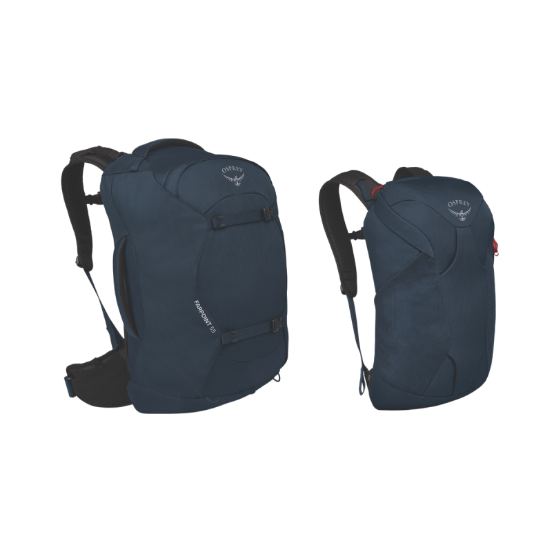 Osprey Farpoint 55 (bis 2025 Version) Reiserucksack mit Daypack für Männer