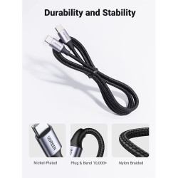 USB-C to Straight USB-C Cable 2m Nylon Braided 60W