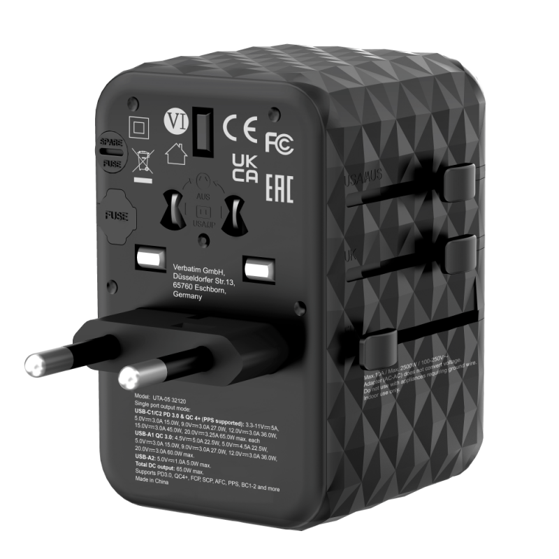 Verbatim Travel Adapter 65W UTA-05