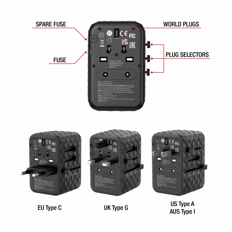 Verbatim Travel Adapter 65W UTA-05