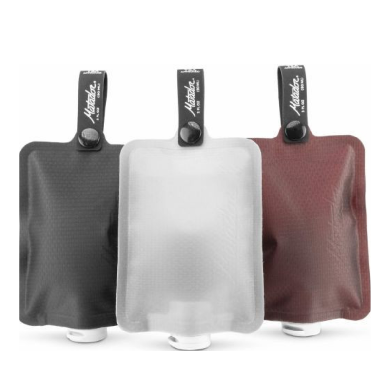 Matador FlatPak Toiletry Bottle (3-Pack) Multi-Color (charcoal, white, garnet)