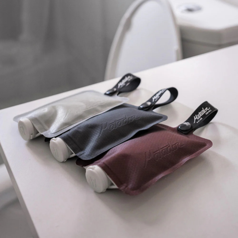 Matador FlatPak Toiletry Bottle (3-Pack) Multi-Color (charcoal, white, garnet)